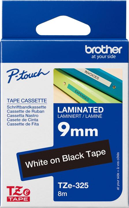 Brother Tze-325 (0.90 cm, Noir, Blanc)