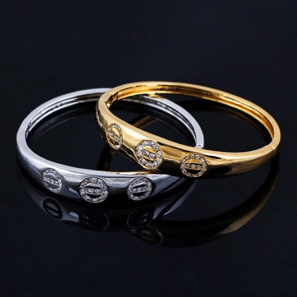 Produktbild Hermex LUXUS mit Platin veredelt Armreifen Armband Charms Zirkonia - Platin (Kupfer-Nickellegierung)