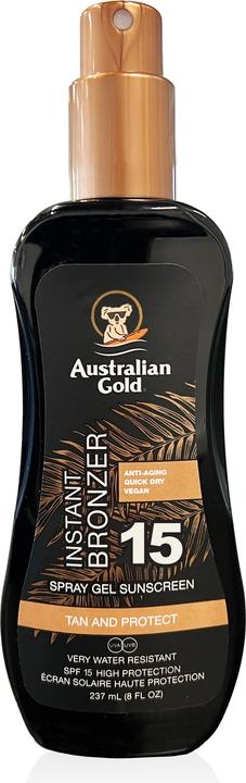 Productafbeelding Australian Gold Instant Bronzer (Zonnebrandspray, Zonnebrandgel, SPF 15, 237 ml)