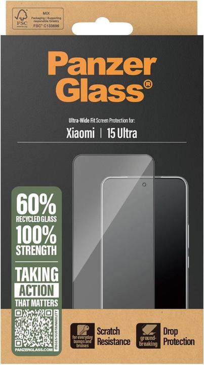 Immagine prodotto PanzerGlass Screen Protector Xiaomi 15 Ultra | Ultra-Wide Fit (1 Pezzo/i, Xiaomi 15 Ultra)