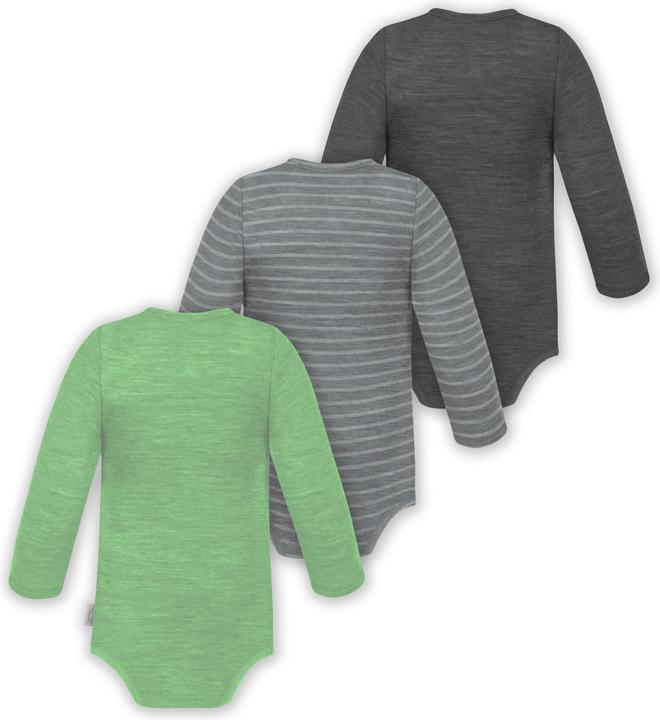 Immagine prodotto Normani Confezione da 3 pezzi di body a maniche lunghe in merino per bambino e bambina - 9355 (80)
