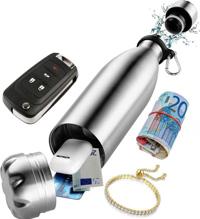 Immagine prodotto KH Security Set di 2 borracce a doppia parete con scorta segreta, 400ml, in acciaio inox (0.40 l)