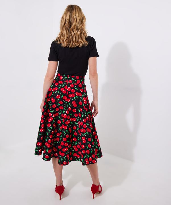 Actual product image Joe Browns Cherry Print Vintage Midi Skirt (40)