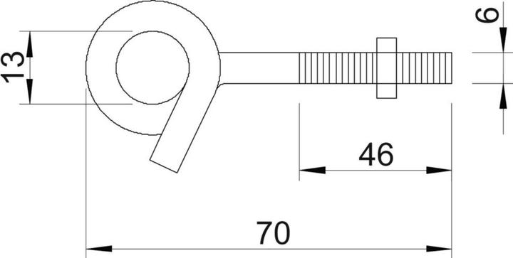 Productafbeelding OBO Bettermann OBO Plafondhaak M6x70 948 TG6 (1 Schroeven per stuk)
