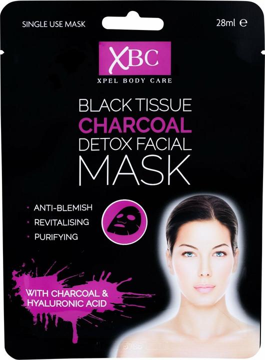 Immagine prodotto Xpel Cura del corpo Maschera facciale disintossicante al carbone vegetale del tessuto nero (28 ml)