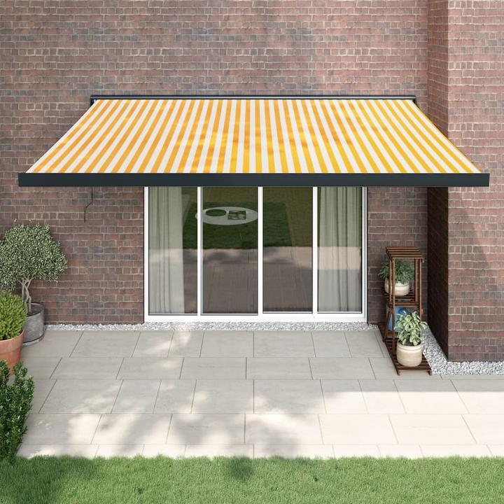 Image du produit VidaXL Store banne jaune et blanc 4,5x3 m Tissu et (3 m)