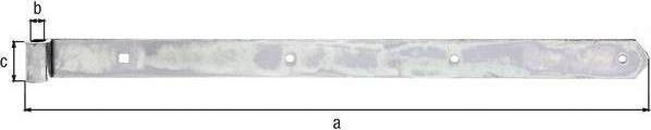 Produktbild GAH Ladenband Länge 600 x 13 x 40 mm Stärke 5 mm Stahl galv. verz. dickschichtpassiviert Ø 13 mm abge...