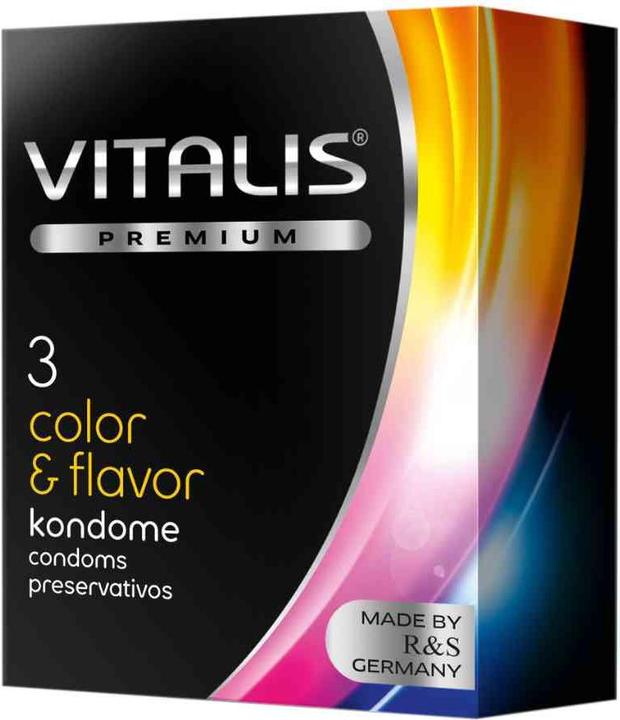 Immagine prodotto Vitalis PREMIUM "Color & Flavour" 3 preservativi aromatici colorati per un sesso orale emozionante (3 pz.)