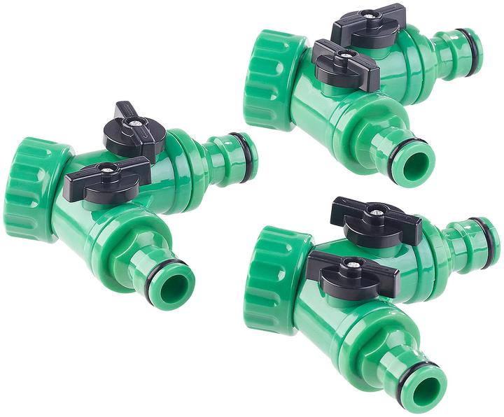 Actual product image Royal Gardineer 2-Way Faucet Adapter with 2 Valves, Set of 3 (50.80 mm)