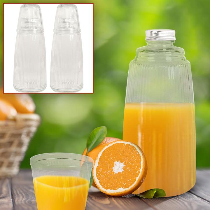 Actual product image Excellent Houseware Glass bottle with drinking glass, 1 litre, set of 2 (1 l)