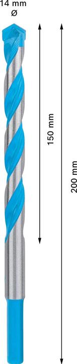 Actual product image Bosch Professional Zubehör EXPERT CYL-9 MultiConstruction Drill, 14 x 150 x 200 mm (14 millimetres)