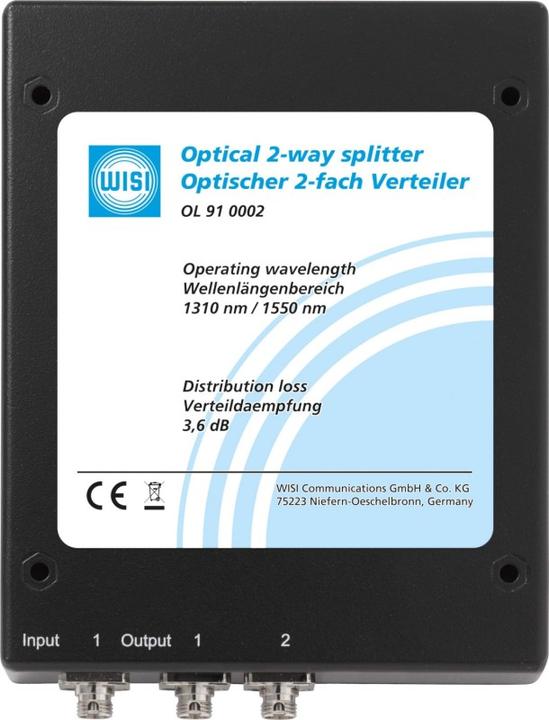 WISI 74384 - Cable splitter - Black - 3.6 dB - FC/PC - 114 mm - 20 mm (Cable Accessories)
