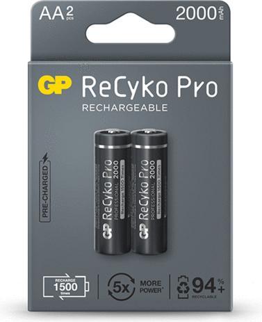 Immagine prodotto GP Batteries Batterie Gp 2 x akumuliatoriai aa/r6 gp recyko pro ni-mh 2000mah 210aahcb-5eb2 (2 pz., AA, 2000 mAh)