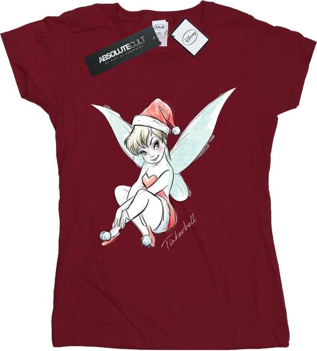 Actual product image Disney Womens/Ladies Tinkerbell Christmas Fairy Cotton T-Shirt (S)