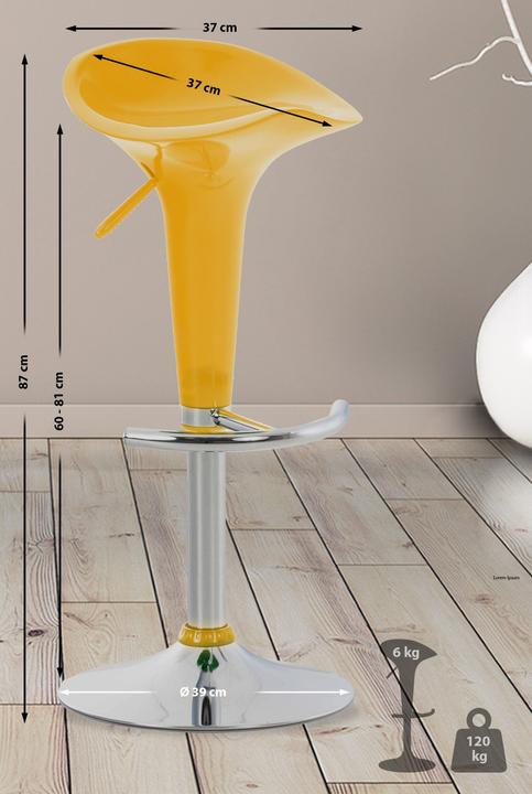 Image du produit CLP Tabouret de bar Saddle, jaune