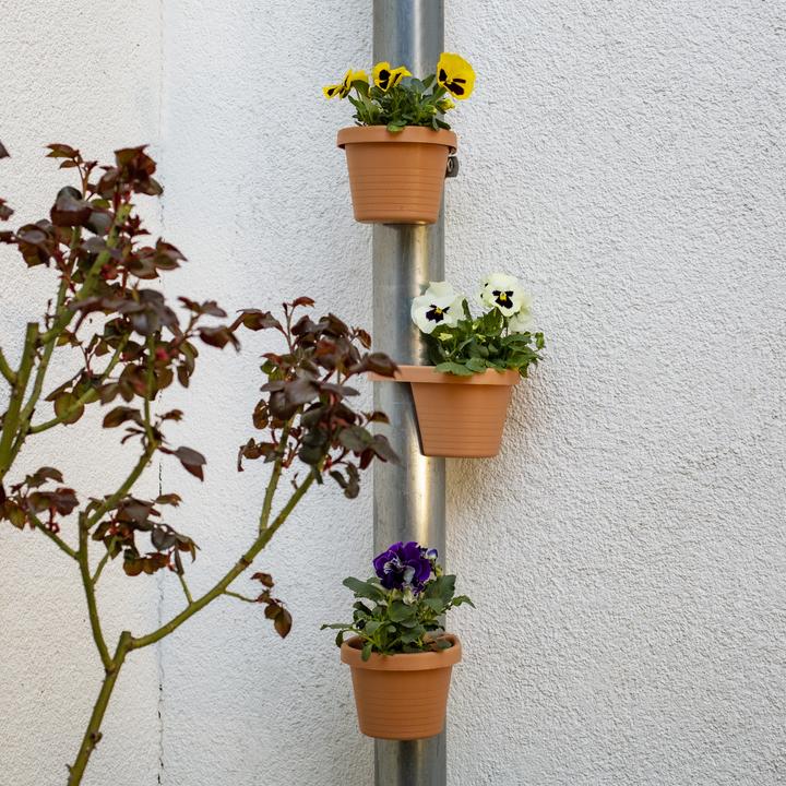 Produktbild UPP Fallrohr-Blumentopf 3er Set Pflanztopf Regenrohr Pflanzkübel (9 cm)