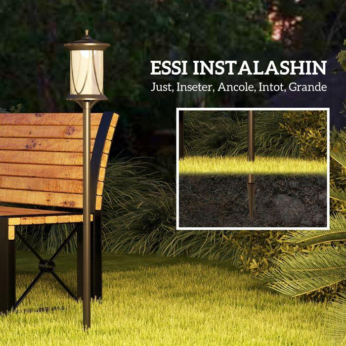 Image du produit Swisshandel24 Réverbère solaire LED, IP44, ABS, 17Lx17Px127Hcm, avec lumière LED blanche froide, capteur de (30 lm, IP44)