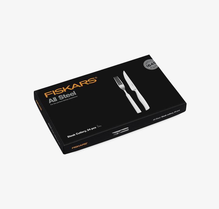 Actual product image Fiskars All Steel Steak cutlery set, 12 pieces (12 Piece, Cutlery set)