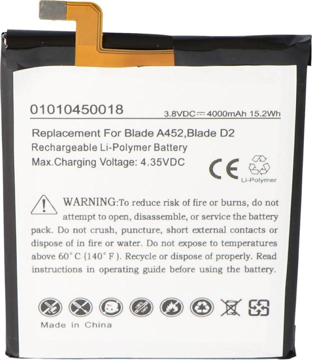 Actual product image AccuCell Battery ZTE Blade A452 515978, E169-515978