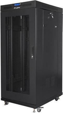 Actual product image Lanberg BUILT-IN CABINET RACK STAND 19" 27HE 600X600 BLACK PERFORATED DOOR LCD (FLAT PACK) V2 (27 RU, 19 inch rack)