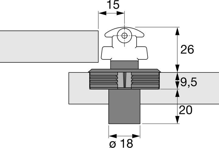 Actual product image Hettich Cylinder sliding door lock Prestige 2000