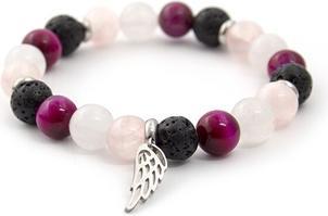 Image du produit Beneto Bracelet de perles en jadéite, oeil de tigre et pierre de lave MINK21 / 17