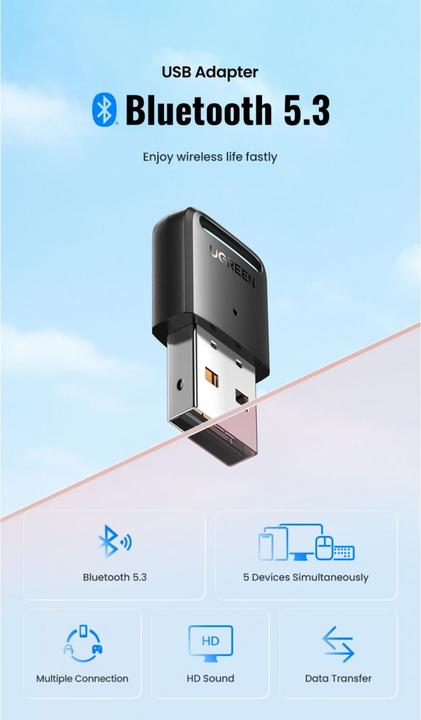 Actual product image Ugreen Bluetooth 5.3 USB adapter