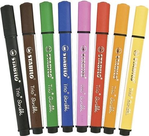 Actual product image STABILO Trio Scribbi Spring-loaded triangular felt-tip pen (Multicoloured, 8 x)