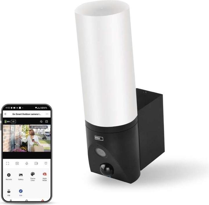 Actual product image Emos GoSmart Rotating outdoor IP camera with WiFi and light IP-310 TORCH, black (2304 x 1296 Pixels)