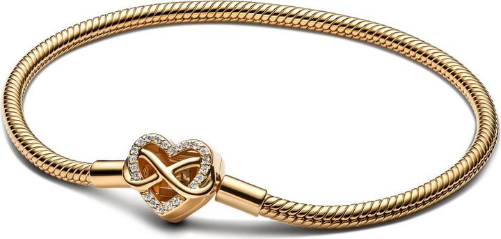 Actual product image Pandora Infinity Herz Schlangen Glieder Armband (18 cm, Gold plated, Metal)