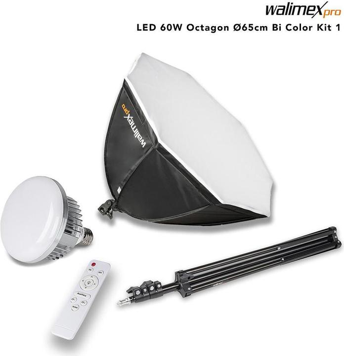 Produktbild Walimex pro LED 60W Octagon Ø65cm Bi Color Kit 1 (65 cm)