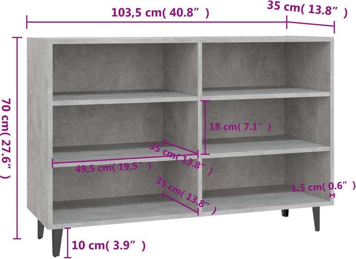 Actual product image VidaXL Lukas (103,5 x 35 x 70 cm)