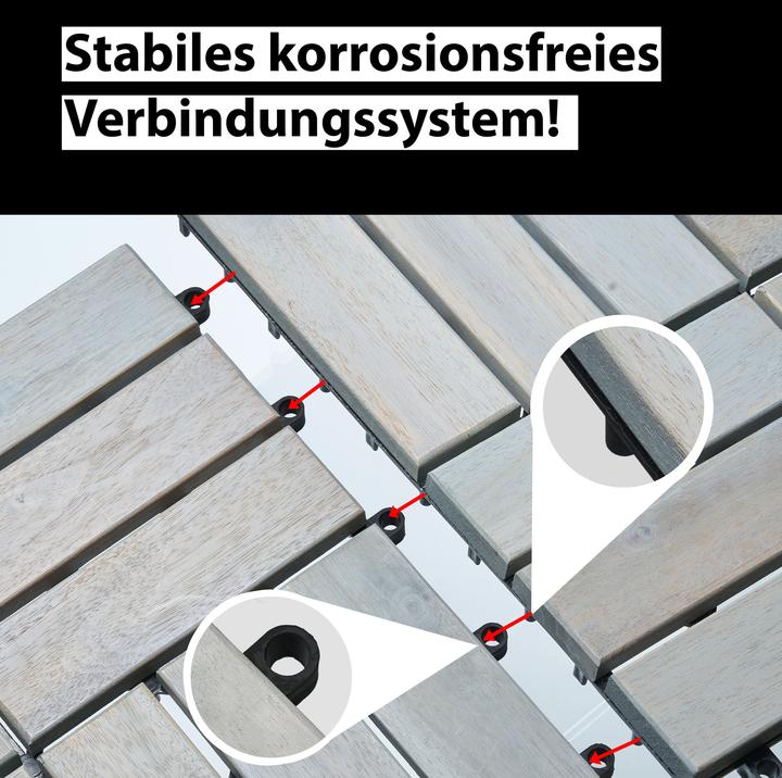 Produktbild Gartenfreude Fliesen 10er-Set Holzfliesen Klicksystem (10 x, 30 x 30 cm)