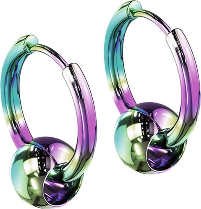 Immagine prodotto Star Piercing Orecchino a sfera con ciondolo colorato (senza ottone, Acciaio chirurgico 316L)