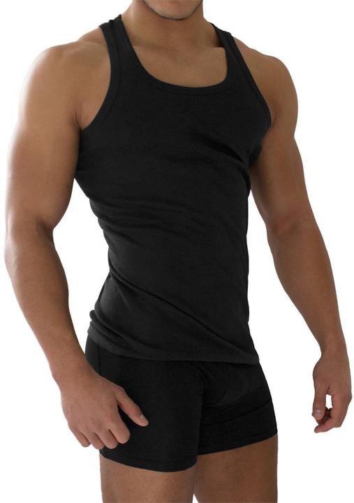 Immagine prodotto Normani Maglietta intima 4 pezzi da uomo a costa fine nera (4XL)