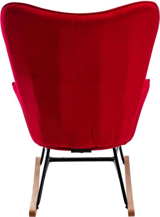 Image du produit CLP fauteuil à bascule Sanka velours, rouge