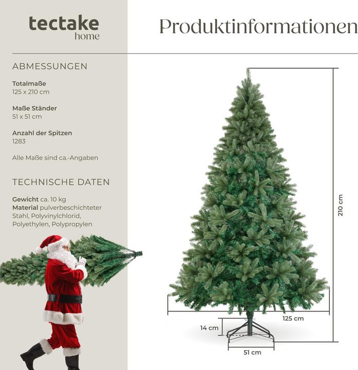 Produktbild tectake Künstlicher Weihnachtsbaum Prancer, Spritzgussnadeln
