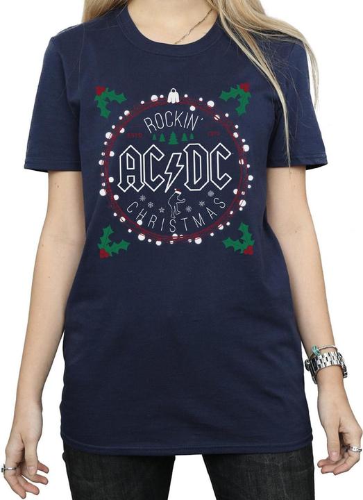 Produktbild AC/DC Weihnachten Kreis Baumwolle Boyfriend TShirt (M)