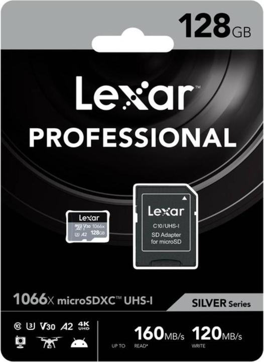 Actual product image Lexar Professional (128 GB, microSDXC, U3, UHS-I)
