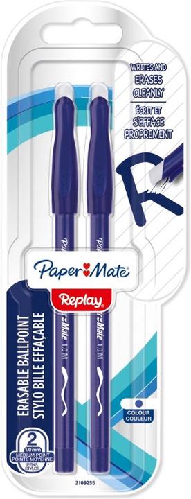 Actual product image Paper Mate Erasable pens REPLAY 2s M (Blue, 2 x)