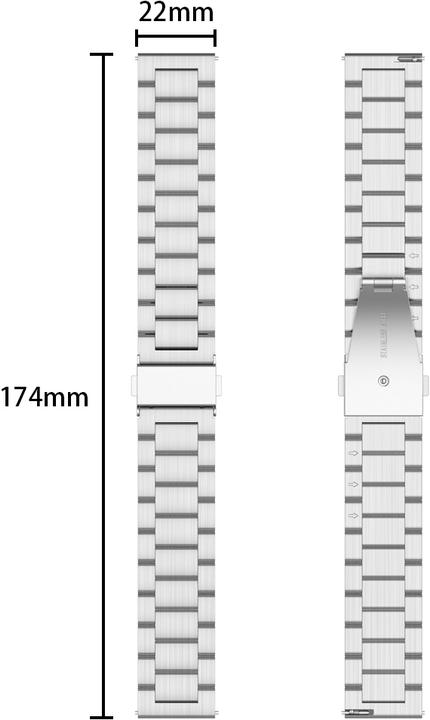 Produktbild Cadorabo Smartwatch Armband (22 mm, Edelstahl, iPhone 7)