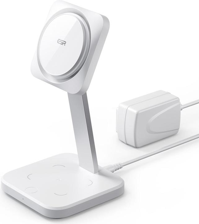 Actual product image ESR Wireless Charger with CryoBoost, 3in1 Magsafe, White (15 W)