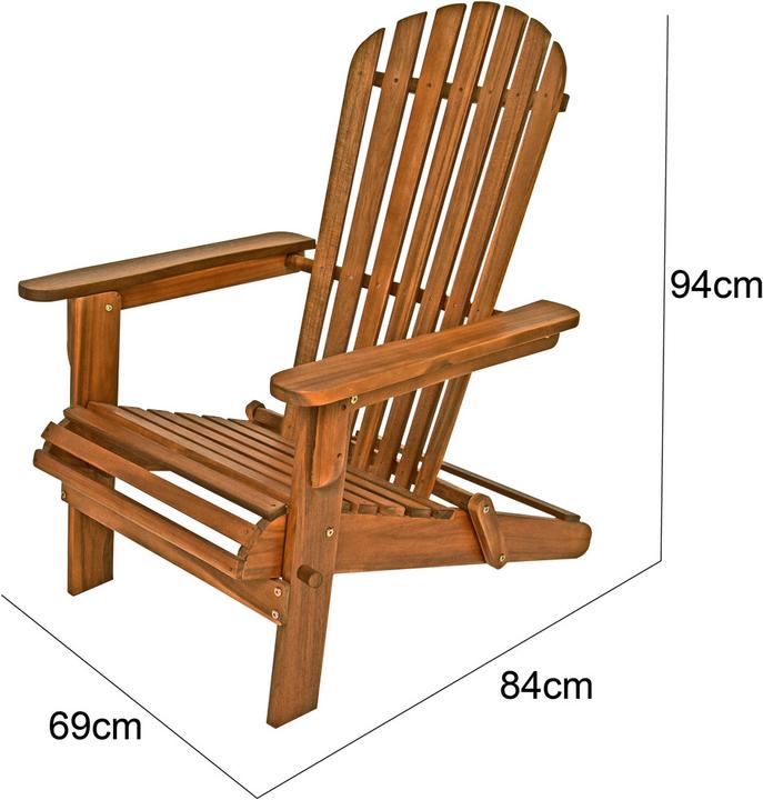 Image du produit Casaria Chaise longue Adirondack Lot de 2 Repose-pieds