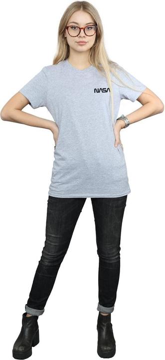 Actual product image Nasa Womens/Ladies Modern Logo Chest Cotton Boyfriend T-Shirt (S)