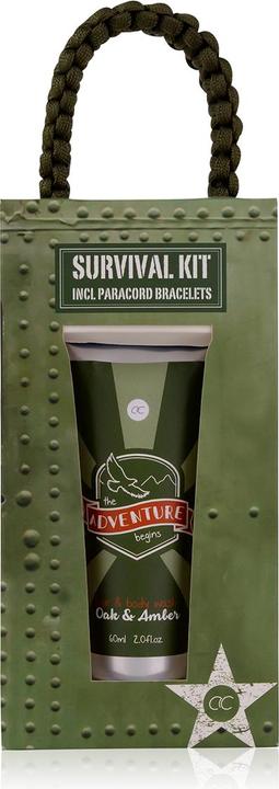 Accentra Badeset ADVENTURE COLLECTION in Geschenkbox, inkl. 60ml Hair- & Body Wash, Paracord Survivalarmband (Manicure set)