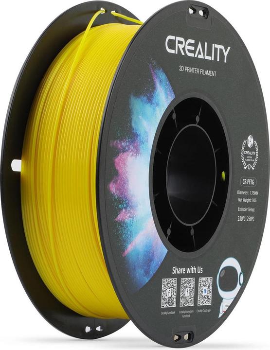Actual product image Creality Filament PETG, Yellow, 1.75 mm, 1 kg (PETG, 1.75 mm, 1000 g, Yellow)