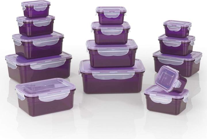 Image du produit Gourmetmaxx Boîtes fraîcheur, Lila Set de 14 pièces (2.10 l)