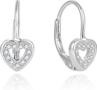 Actual product image Beneto Gentle heart-shaped silver earrings AGUC2667D (L)