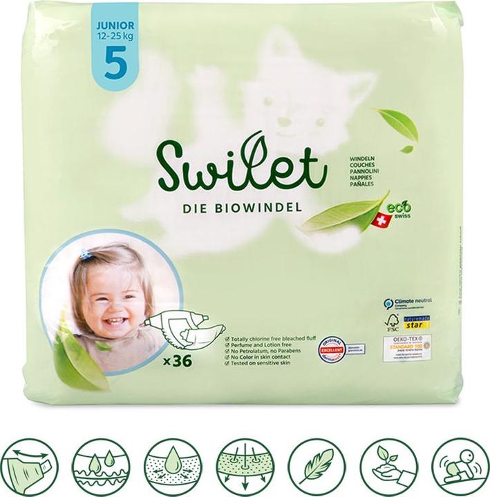 Image du produit Swilet La couche bio (Taille 5, Pack mensuel, 216 pièce(s))