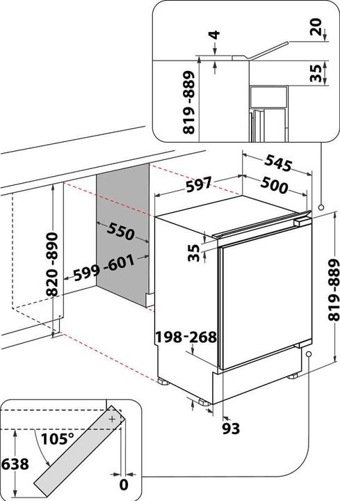 Produktbild Whirlpool WBUFZ011 Eingebauter Gefrierschrank cm. 60 (Einbau, 91 l)